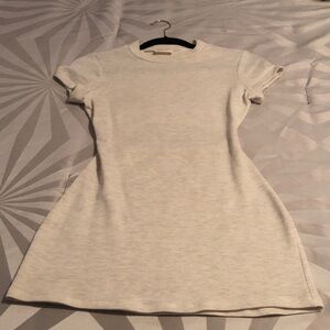Light Grey Short Sleeve A-Line Dress